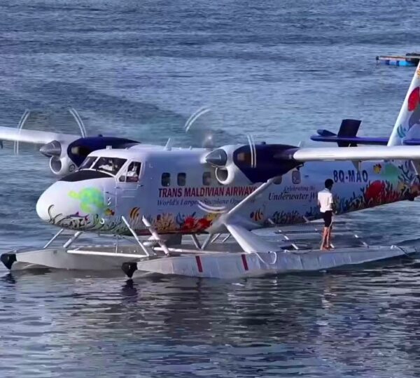 Maldives seaplane transfer during the Maldives Honeymoon Tour from Nepal